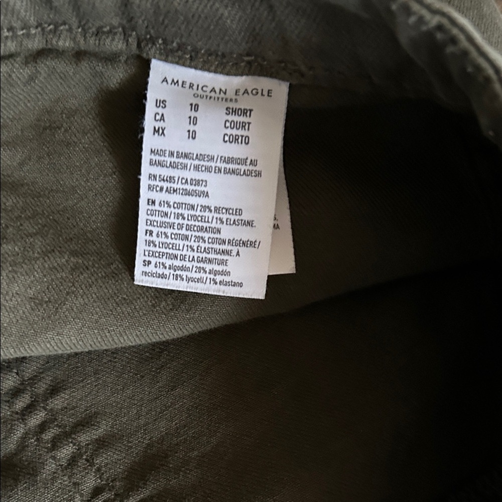 American Eagle | Super High Rise Baggy Wide Leg Olive Green Pants | 10 Short - Picture 3 of 5